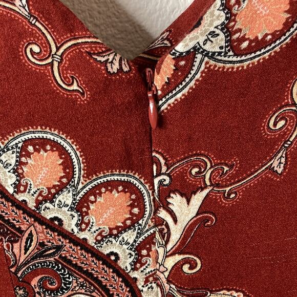 AFRM Red Paisley Boho Ruffle Bottom Dress Size XS - Picture 6 of 9